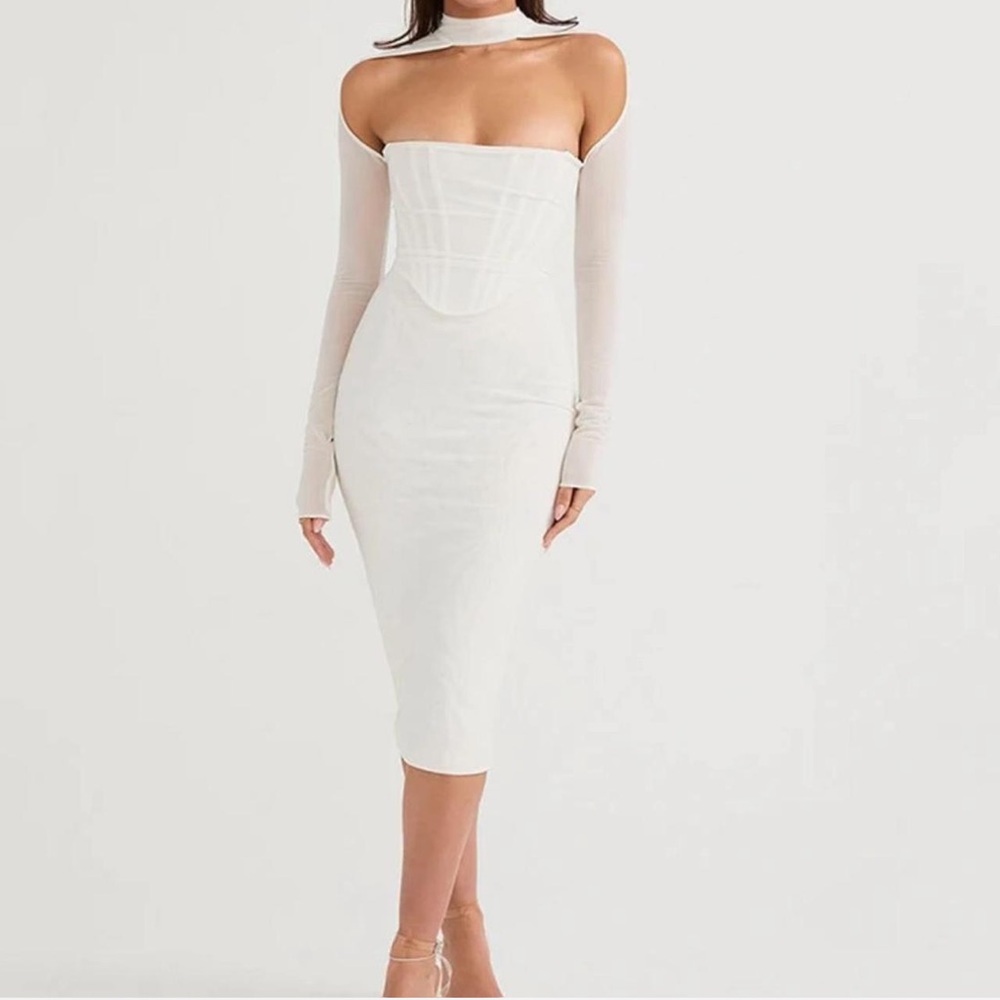 House of CB Off-Shoulder Cream Dress